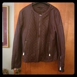Burgundy moto jacket